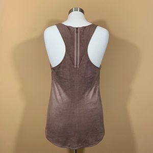 Adriano Goldshmied AG Jeans Faux Suede Loose Fit Racerback Tank Sz Large